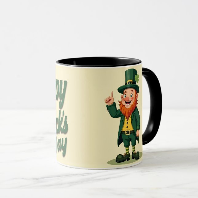 Glad St. Patrick’s Day Söt Leprechaun Mugg (Framsida höger)