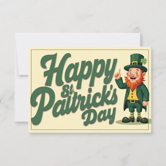 Glad St. Patrick’s Day Söt Tomte (Framsida)