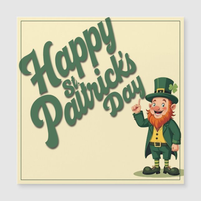 Glad St. Patrick’s Day Söt Tomte (Framsida)