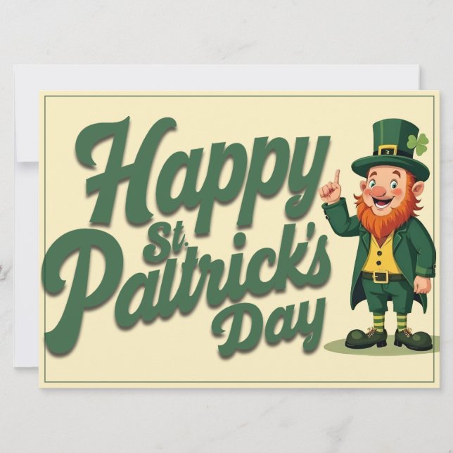 Glad St. Patrick’s Day Söt Tomte (Framsida)