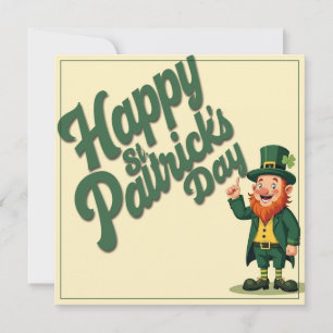 Glad St. Patrick’s Day Söt Tomte Anteckningskort