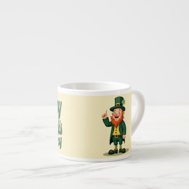 Glad St. Patrick’s Day Söt Tomte Espressomugg (Framsida höger)