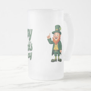Glad St. Patrick’s Day Söt Tomte Frostat Ölglas