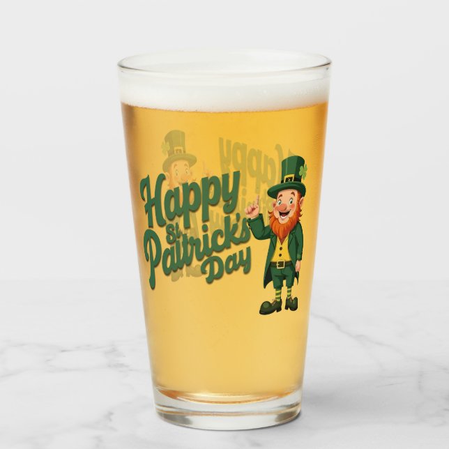 Glad St. Patrick’s Day Söt Tomte Glaskopp (Framsida fylld)