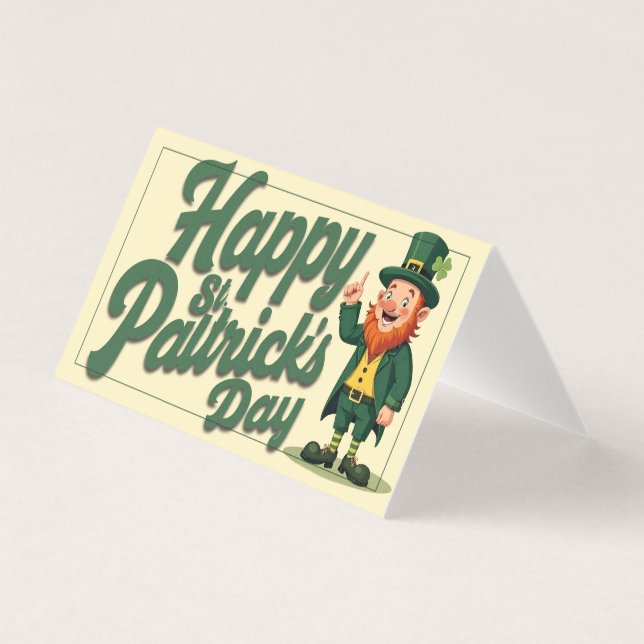 Glad St. Patrick’s Day Söt Tomte Kort (Framsida)