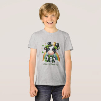 Glad St. Patrick's Barn T-shirt med tryck på baksi