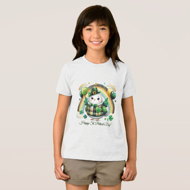 Glad St. Patrick's Barn T-shirt med tryck på baksi (Framsida Full)