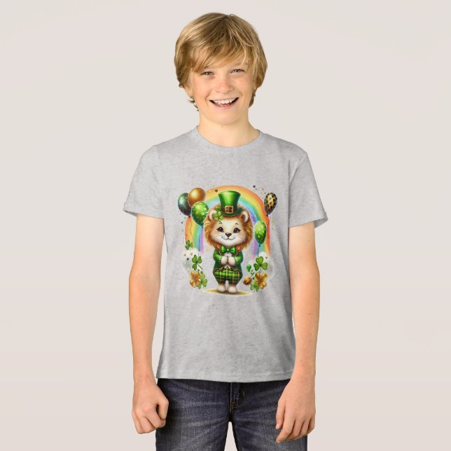 Glad St. Patrick's Barn T-shirt med tryck på baksi (Framsida Full)