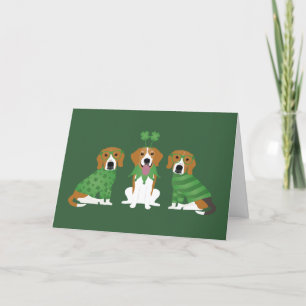 Glad St. Patricks dag Beagle hundar Helgkort