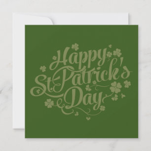 Glad St Patricks dag // Blank Shamrock Hälsningar Julkort