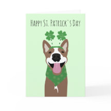 Glad St. Patricks dag Brun Hund Grön
