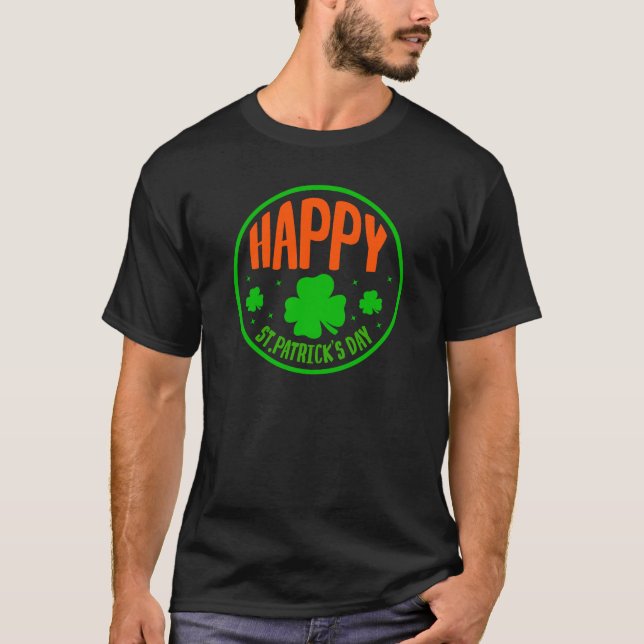 Glad St. Patricks dag Cirkel Design-63501 T Shirt (Framsida)