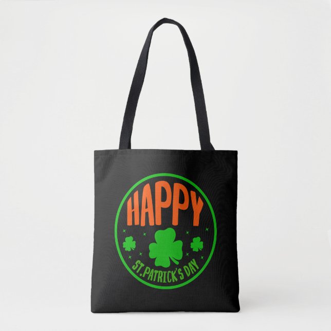 Glad St. Patricks dag Cirkel Design Tygkasse (Framsida)