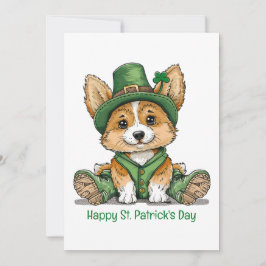 Glad St. Patricks dag Corgi Hund Julkort