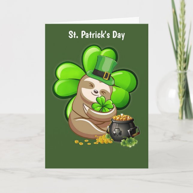 Glad St. Patricks dag dovendyrs julkort Helgkort (Framsida)