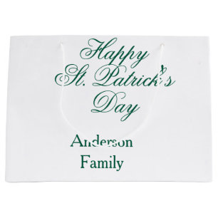 Glad St. Patrick's dag familjenamn grön minimal