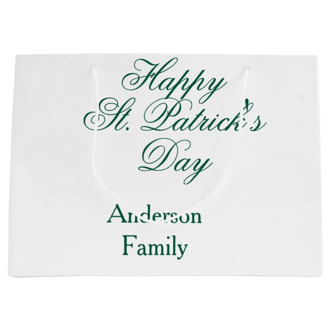 Glad St. Patrick's dag familjenamn grön minimal (Framsidan)
