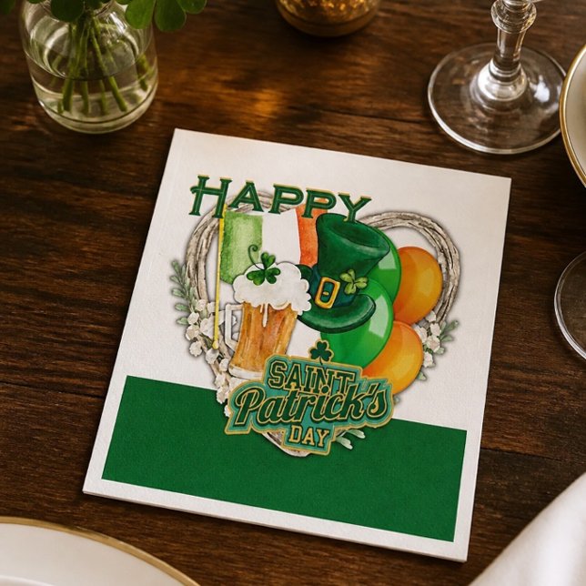 Glad St. Patricks dag-fest servett (Skapare uppladdad)
