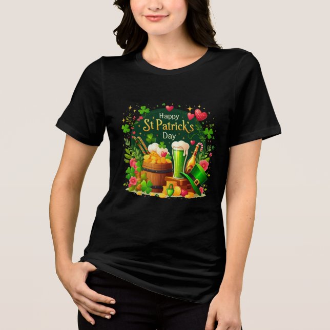 Glad St. Patricks dag firande firande T Shirt (Framsida)