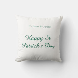Glad St. Patricks dag grön namndatum enkel min Kudde