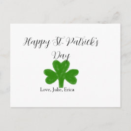 Glad St. Patrick's dag grön shamrock namn Helg Vykort