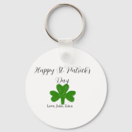 Glad St. Patrick's dag grön shamrock namn Nyckelring