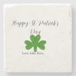 Glad St. Patrick's dag grön shamrock namn Stenunderlägg