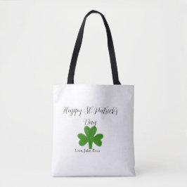 Glad St. Patrick's dag grön shamrock namn Tygkasse