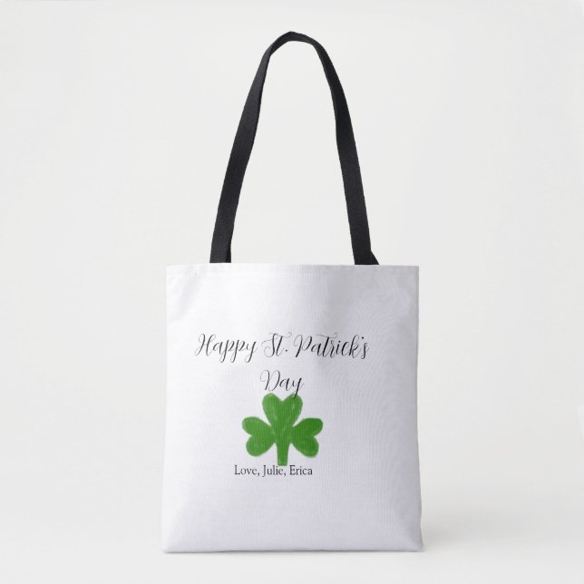 Glad St. Patrick's dag grön shamrock namn  Tygkasse (Framsida)