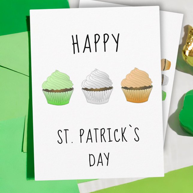 Glad St. Patrick's dag Irland Färg Muffins Vykort (Skapare uppladdad)