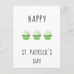 Glad St. Patrick's dag Irland Gröna Muffins Vykort