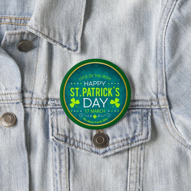 GLAD ST. PATRICK'S DAG, "IRLÄNDSK TUR" KNAPP (In Situ)