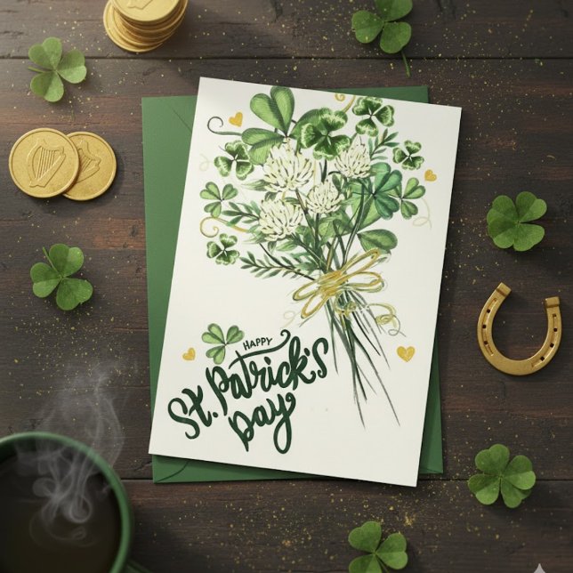 Glad St. Patricks dag Irländskt gratulationskort Julkort (Skapare uppladdad)