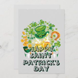 Glad St. Patricks dag Julkort
