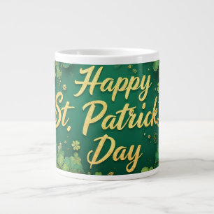 Glad St. Patricks dag Klöver Design Jumbo Mugg
