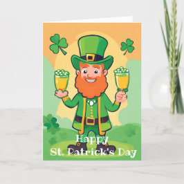 Glad St. Patricks dag Lekker Leprechaun-kort Helgkort