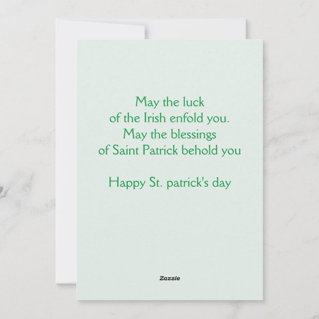 Glad St. patricks dag Lucky Shamrocks Enkel Julkort (Baksida)