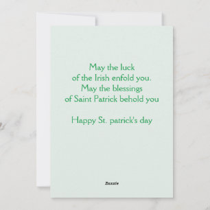Glad St. patricks dag Lucky Shamrocks Enkel Julkort