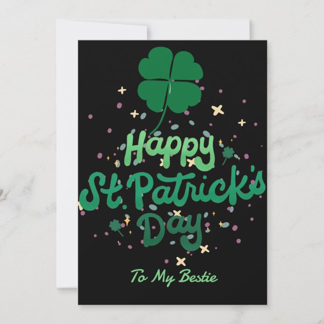 Glad St. patricks dag Lucky Shamrocks Enkel  Julkort (Framsida)