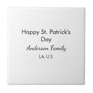 Glad st. Patricks dag namn familj plats enkel g Kakelplatta