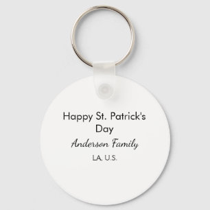 Glad st. Patricks dag namn familj plats enkel g Nyckelring