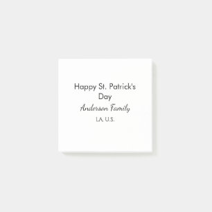 Glad st. Patricks dag namn familj plats enkel g Post-it Block