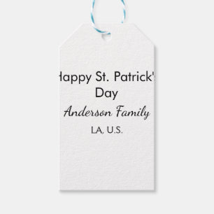 Glad st. Patricks dag namn familj plats enkel g Presentetikett
