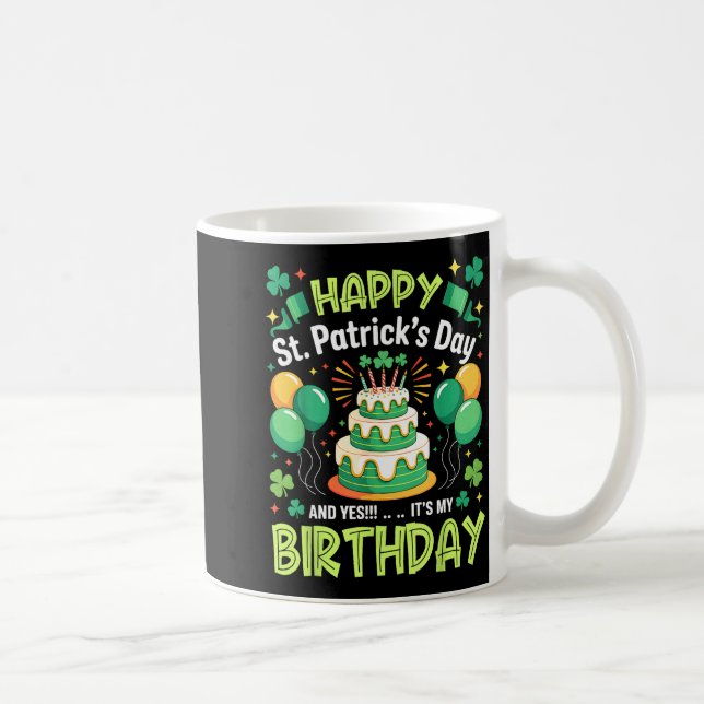 Glad St. Patricks dag och födelsedags män kvinnor  Kaffemugg (Höger)