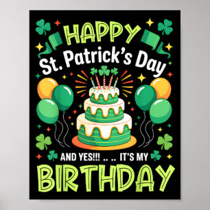 Glad St. Patricks dag och födelsedags män kvinnor  Poster