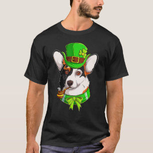 Glad St Patricks dag Rolig Saint Patricks Corgi D T Shirt