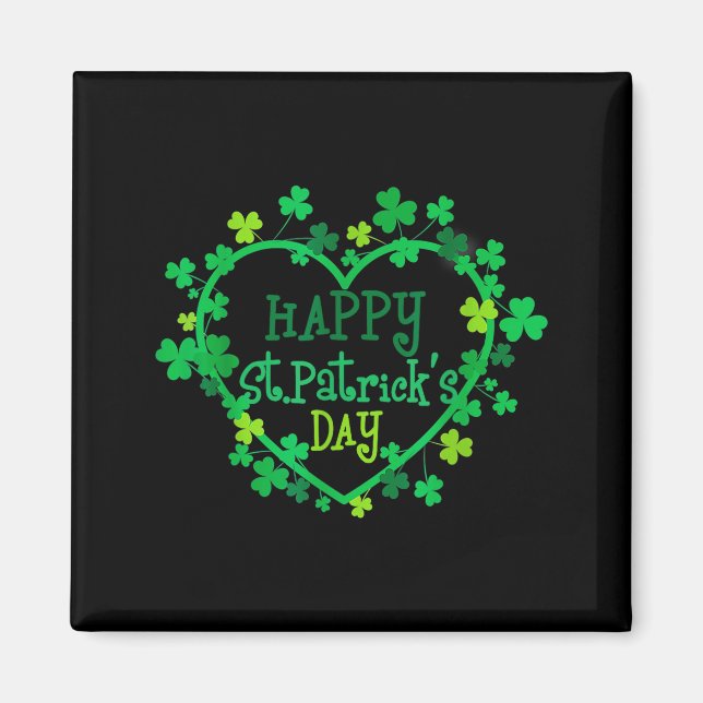 Glad St. Patricks dag Rolig Sankt Patrick Irländsk Magnet (Framsidan)