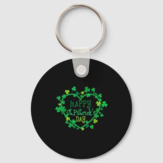 Glad St. Patricks dag Rolig Sankt Patrick Irländsk Nyckelring (Framsida)