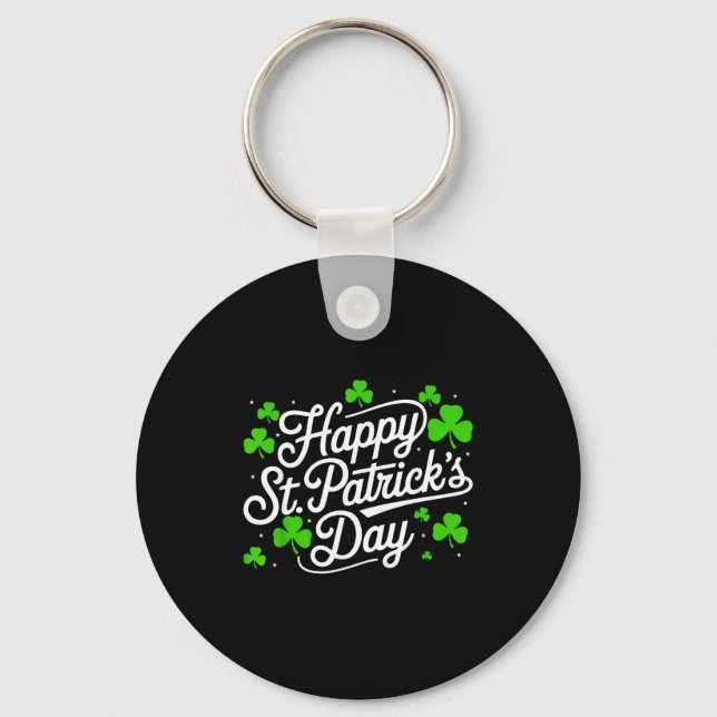 Glad st patricks dag shamrock irländska roliga män nyckelring (Framsida)