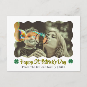 Glad St. Patricks dag Shamrocks familj 1 foto Helg Vykort